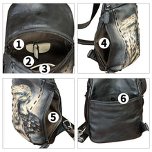 Load image into Gallery viewer, Genuine Leather Sling Bag Hand Painted Crossbody Backpack Retro Handmade Chest Shoulder Daypack Fanny Pack Purse