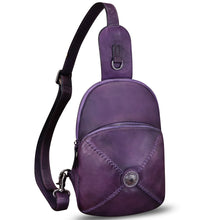 Load image into Gallery viewer, Genuine Leather Sling Bag for Women Vintage Real Leather Sling Backpack Shoulder Crossbody Bag Chest Purse