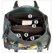 Load image into Gallery viewer, Genuine Leather Handbag for Women Hand Painted Leather Top Handle Purse Handmade Crossbody Satchel Tote Bag