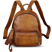 Load image into Gallery viewer, Genuine Leather Backpack for Women Vintage Soft Real Leather Knapsack Purse Fashion Satchel Rucksack Daypack Bag