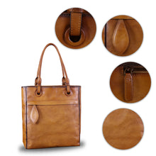 Load image into Gallery viewer, Genuine Leather Handbag Purses for Women Top Handle Bag Lady Work Tote Bags Retro Satchel