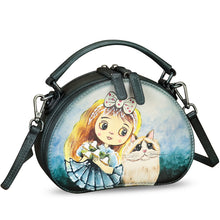 Load image into Gallery viewer, Genuine Leather Crossbody Bag for Women Hand Painted Leather Handmade Small Satchel Handbag Crossbody Purse