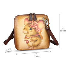 Load image into Gallery viewer, Genuine Leather Crossbody Bag for Women Hand Painted Leather Handmade Crossbody Satchel Purse Pouch
