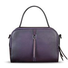 Load image into Gallery viewer, Genuine Leather Satchel for Women Hand Painted Leather Top Handle Handbag Handmade Crossbody Satchel Purse Tote Bag