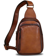 Load image into Gallery viewer, Genuine Leather Small Sling Bag for Women and Men Crossbody Bag Chest Bag Sling Backpack Purses for Hiking Sports Travel