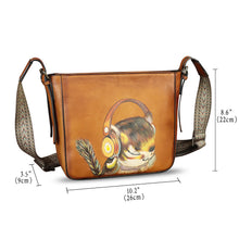 Load image into Gallery viewer, Genuine Leather Crossbody Bag for Women Hand Painted Leather Handmade Crossbody Satchel Purse Hand Drawn Handbag