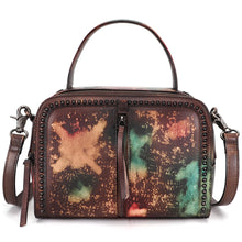 Load image into Gallery viewer, Genuine Leather Small Satchel Purses and Handbags Shoulder Bag for Women Vintage Real Leather Crossbody Purse with Strap