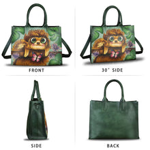 Load image into Gallery viewer, Genuine Leather Handbag for Women Hand Painted Leather Top Handle Bag Handmade Crossbody Purse Work Tote
