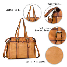 Load image into Gallery viewer, Genuine Leather Shoulder Bag Tote Bag for Women Vintage Real Leather Purses and Handbags Crossbody Satchel Bag with Strap