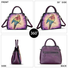 Load image into Gallery viewer, Genuine Leather Handbag for Women Hand Painted Leather Top Handle Satchel Handmade Crossbody Purse