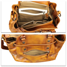 Load image into Gallery viewer, Genuine Leather Handbag Satchel for Women Hand Painted Handmade Crossbody Work Tote Bag Casual Shoulder Purses