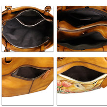 Load image into Gallery viewer, Genuine Leather Shoulder Bag for Women Hand Painted Leather Handbag Handmade Work Tote Bag Casual Hand Purse