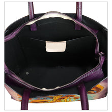Load image into Gallery viewer, Genuine Leather Handbag Satchel for Women Hand Painted Pattern Leather Handmade Work Tote Bag Casual Shoulder Purse