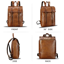 Load image into Gallery viewer, Genuine Leather Backpack for Men Vintage Handmade Leather Rucksack Knapsack Purse Daypack for Travel Laptop Notebook