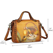 Load image into Gallery viewer, Hand painted Genuine Leather Purse and Handbag for Women Crossbody Shoulder Bag