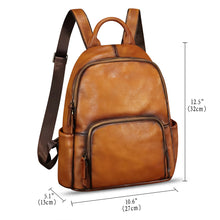 Load image into Gallery viewer, Genuine Leather Fashion Backpack for Women Vintage Satchel Soft Real Leather Knapsack Purse Rucksack Daypack Ba