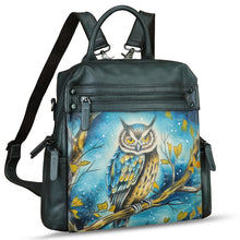 Load image into Gallery viewer, Genuine Leather Backpack for Women Hand Painted Knapsack Purse Handmade Rucksack Casual College Bag Convertible Daypack