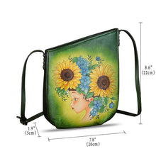 Load image into Gallery viewer, Genuine Leather Crossbody Bag for Women Hand Painted Leather Handmade Crossbody Satchel Purse Handbag