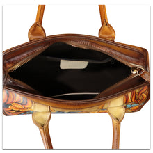 Load image into Gallery viewer, Genuine Leather Satchel for Women Hand Painted Handbag Purse Top Handle Bags Handmade Purse Crossbody Tote Bag