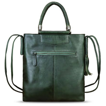 Load image into Gallery viewer, Genuine Leather Handbag for Women Hand Painted Leather Top Handle Bag Handmade Crossbody Purse Work Tote Bag