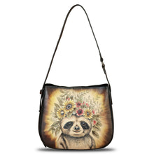 Load image into Gallery viewer, Genuine Leather Shoulder Bag for Women Hand Painted Handbag Handmade Purse Crossbody Sling Purse Casual Daypack