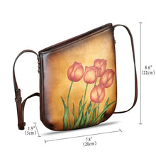 Load image into Gallery viewer, Genuine Leather Crossbody Bag for Women Hand Painted Leather Handmade Crossbody Satchel Purse Handbag