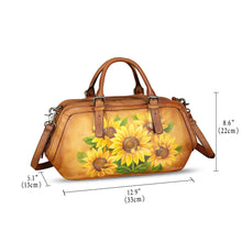 Load image into Gallery viewer, Genuine Leather Satchel for Women Hand Painted Leather Handbag Top Handle Bags Handmade Crossbody Purse Tote Bag