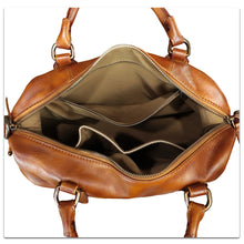 Load image into Gallery viewer, Genuine Leather Handbag for Women Top Handle Satchel Handmade Vintage Crossbody Handbags Retro Leather Purse