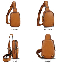 Load image into Gallery viewer, Genuine Leather Sling Bag for Women Small Crossbody Purse Handmade Daypack Retro Shoulder Backpack Vintage Chest Pack