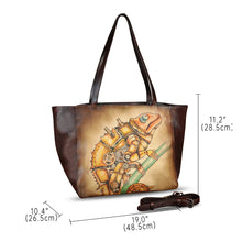 Load image into Gallery viewer, Genuine Leather Shoulder Bag for Women Hand Painted Handbag Handmade Crossbody Work Tote Casual Daypack Purse