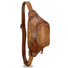 Load image into Gallery viewer, Genuine Leather Fanny Pack for Women and Men Vintage Real Leather Sling Bag Crossbody Bag Fashion Waist Bag Chest Purse