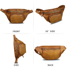 Load image into Gallery viewer, Genuine Leather Waist Bag Hip Bag Fanny Packs for Women and Men Real Leather Fanny Bag Sling Bag Crossbody Bags Chest Purses