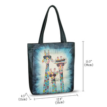 Load image into Gallery viewer, Genuine Leather Shoulder Bag for Women Hand Painted Leather Handbag Handmade Work Tote Bag Casual Shoulder Purse