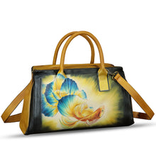 Load image into Gallery viewer, Genuine Leather Satchel for Women Hand Painted Handbag Top Handle Bags Handmade Crossbody Purse Tote Bag