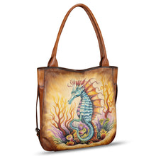 Load image into Gallery viewer, Genuine Leather Shoulder Bag for Women Hand Painted Leather Handbag Handmade Purse Work Tote Bag Casual Purse