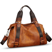Load image into Gallery viewer, Genuine Leather Duffel Bags for Men and Women Purses Carry On Handbags Shoulder Bag for Traveling Sports