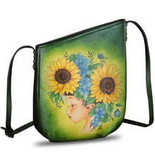 Load image into Gallery viewer, Genuine Leather Crossbody Bag for Women Hand Painted Leather Handmade Crossbody Satchel Purse Handbag