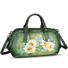 Load image into Gallery viewer, Genuine Leather Satchel for Women Hand Painted Leather Handbag Top Handle Bags Handmade Crossbody Purse Tote Bag