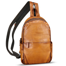 Load image into Gallery viewer, Genuine Leather Sling Bag Retro Crossbody Sling Backpack Handmade Chest Vintage Shoulder Daypack Purse Fanny Pack