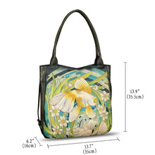 Load image into Gallery viewer, Genuine Leather Shoulder Bag for Women Hand Painted Leather Handbag Handmade Purse Work Tote Bag Casual Purse