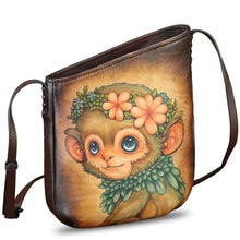 Load image into Gallery viewer, Genuine Leather Crossbody Bag for Women Hand Painted Leather Handmade Crossbody Satchel Purse Handbag