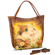 Load image into Gallery viewer, Genuine Leather Shoulder Bag for Women Hand Painted Leather Handbag Handmade Purse Crossbody Work Tote Bag Casual Purse