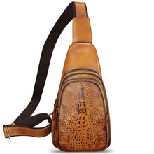 Load image into Gallery viewer, Genuine Leather Silng Bag for Women and Men Real Leather Sling Backpack Chest Purse Shoulder Crossbody Bag