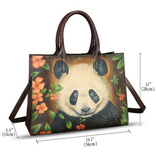 Load image into Gallery viewer, Genuine Leather Handbag for Women Hand Painted Leather Top Handle Bag Handmade Crossbody Purse Work Tote