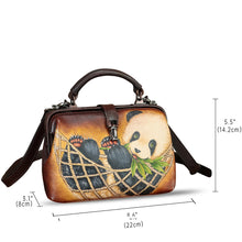 Load image into Gallery viewer, Genuine Leather Handbag Satchel for Women Hand Painted Leather Handmade Pouch Casual Shoulder Purse Bag