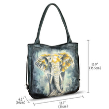 Load image into Gallery viewer, Genuine Leather Shoulder Bag for Women Hand Painted Leather Handbag Handmade Purse Work Tote Bag Casual Purse