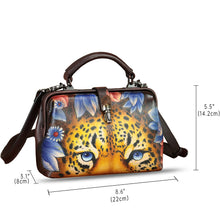 Load image into Gallery viewer, Genuine Leather Handbag Satchel for Women Hand Painted Leather Handmade Pouch Casual Shoulder Purse Bag