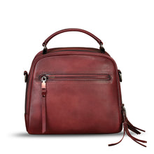 Load image into Gallery viewer, Genuine Leather Satchel for Women Hand Painted Leather Top Handle Handbag Handmade Crossbody Purse