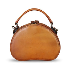 Load image into Gallery viewer, Genuine Leather Crossbody Bag for Women Retro Leather Handmade Small Round Satchel Handbag Circle Purse