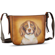 Load image into Gallery viewer, Genuine Leather Crossbody Bag for Women Hand Painted Leather Handmade Crossbody Satchel Purse Hand Drawn Handbag